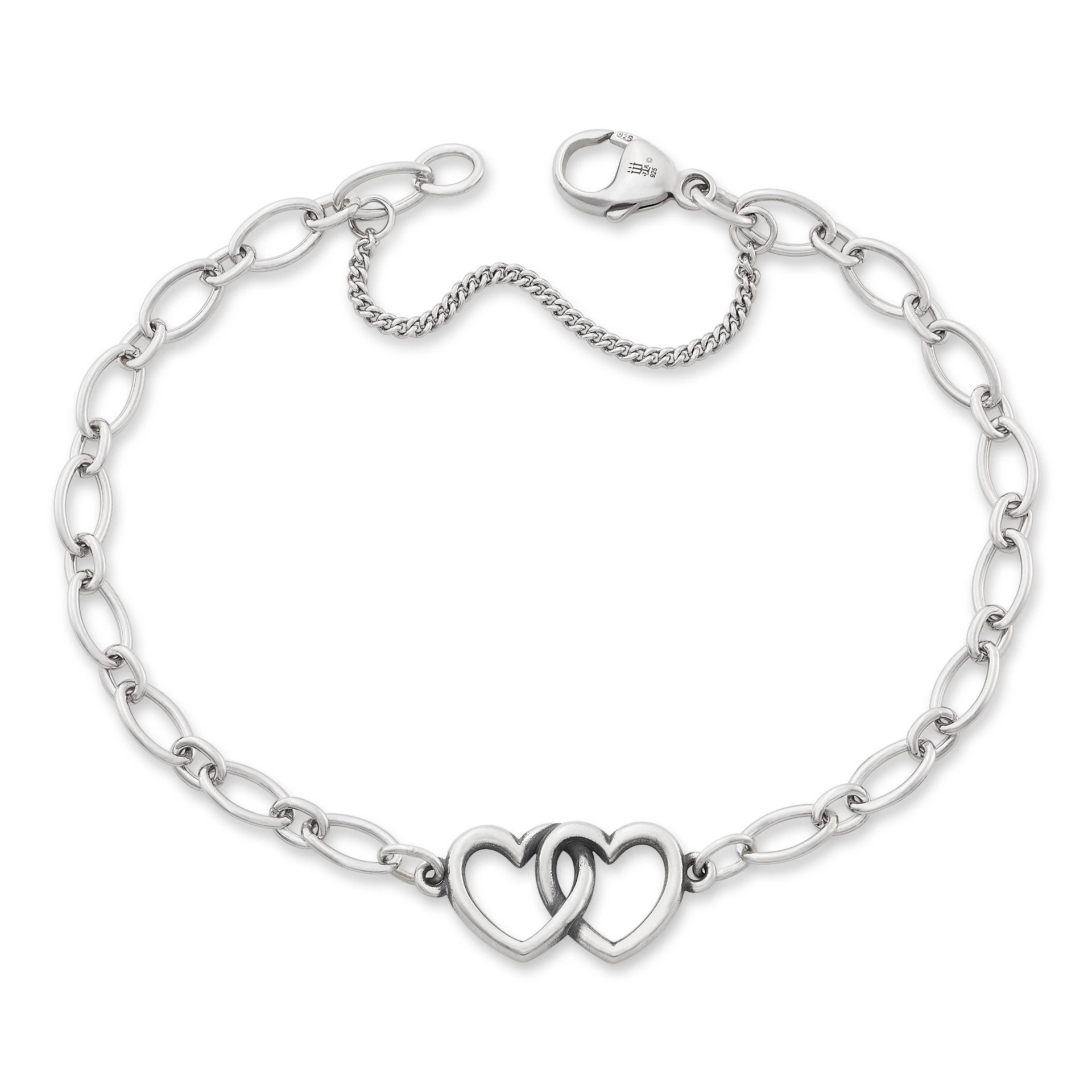 Two Hearts Together Charm Bracelet