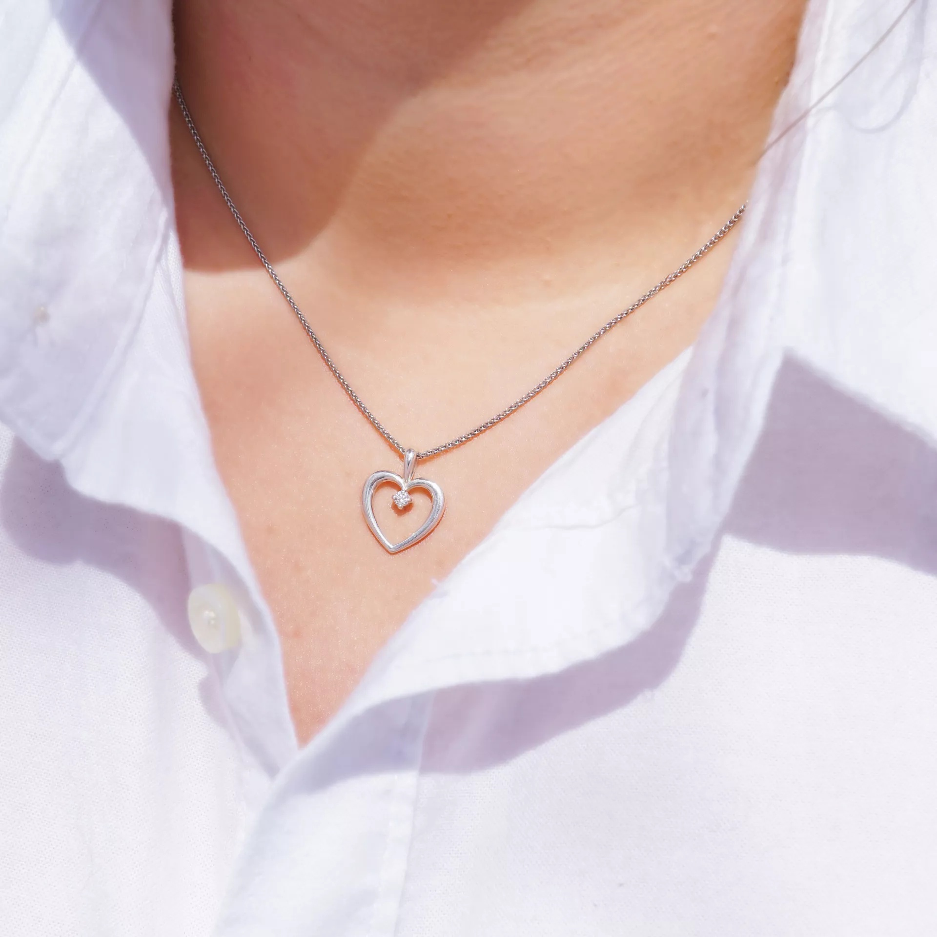 Heart with Diamond Pendant - Image 3