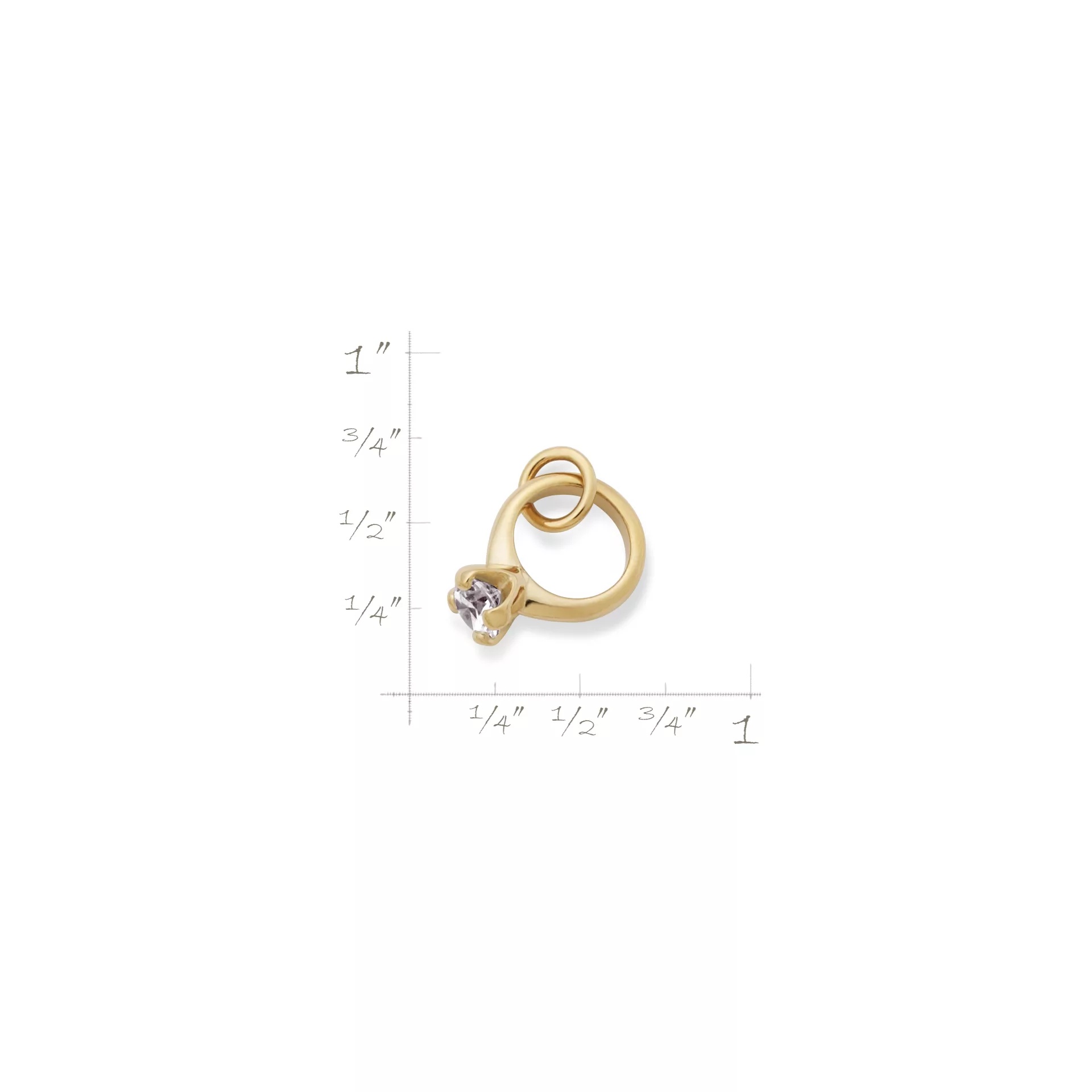 Engagement Ring Charm with Cubic Zirconia - Image 2