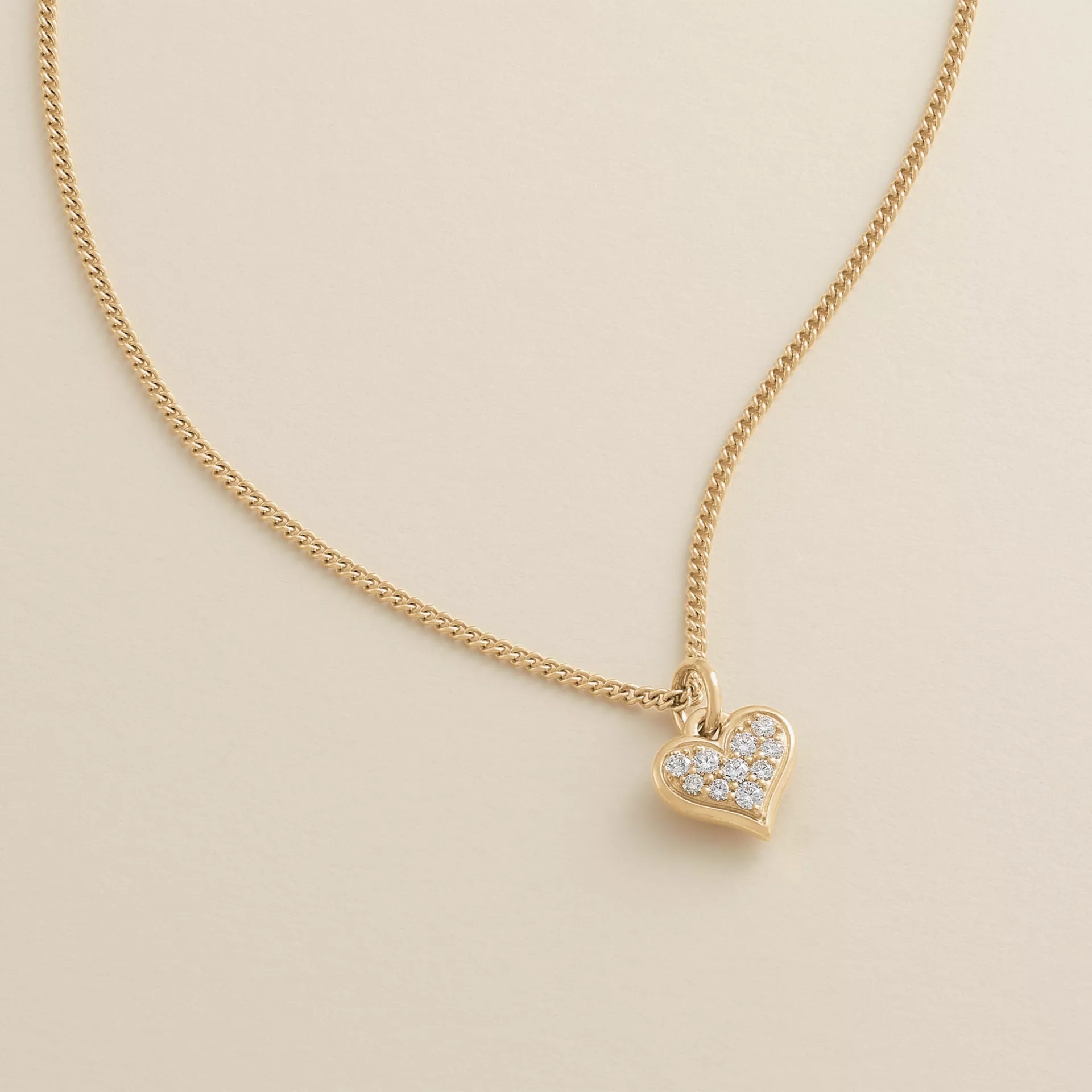 Delicate Pave Diamond Heart Pendant - Image 2