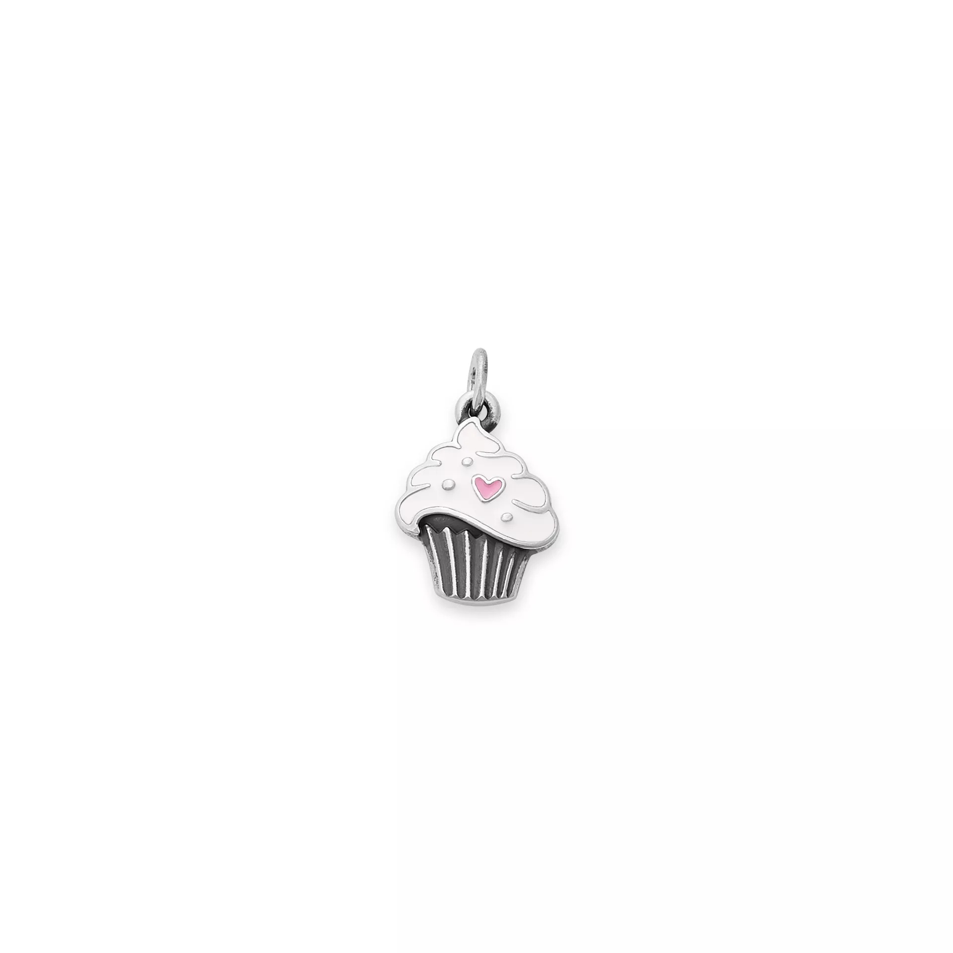 Enamel Sweetheart Cupcake Charm