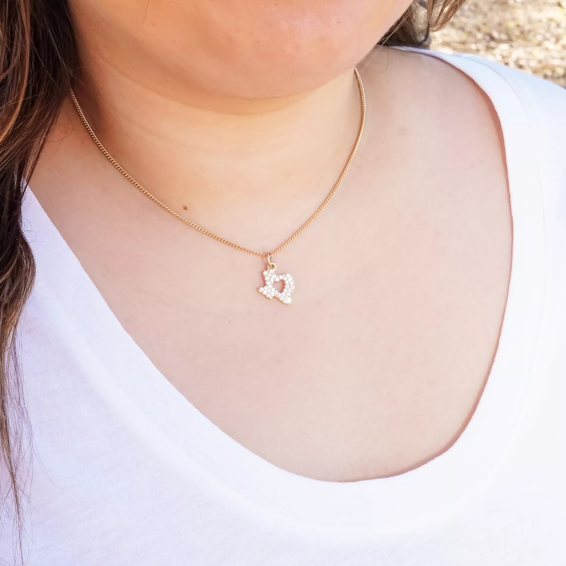 Pave Diamond Deep in the Heart of Texas Pendant - Image 4