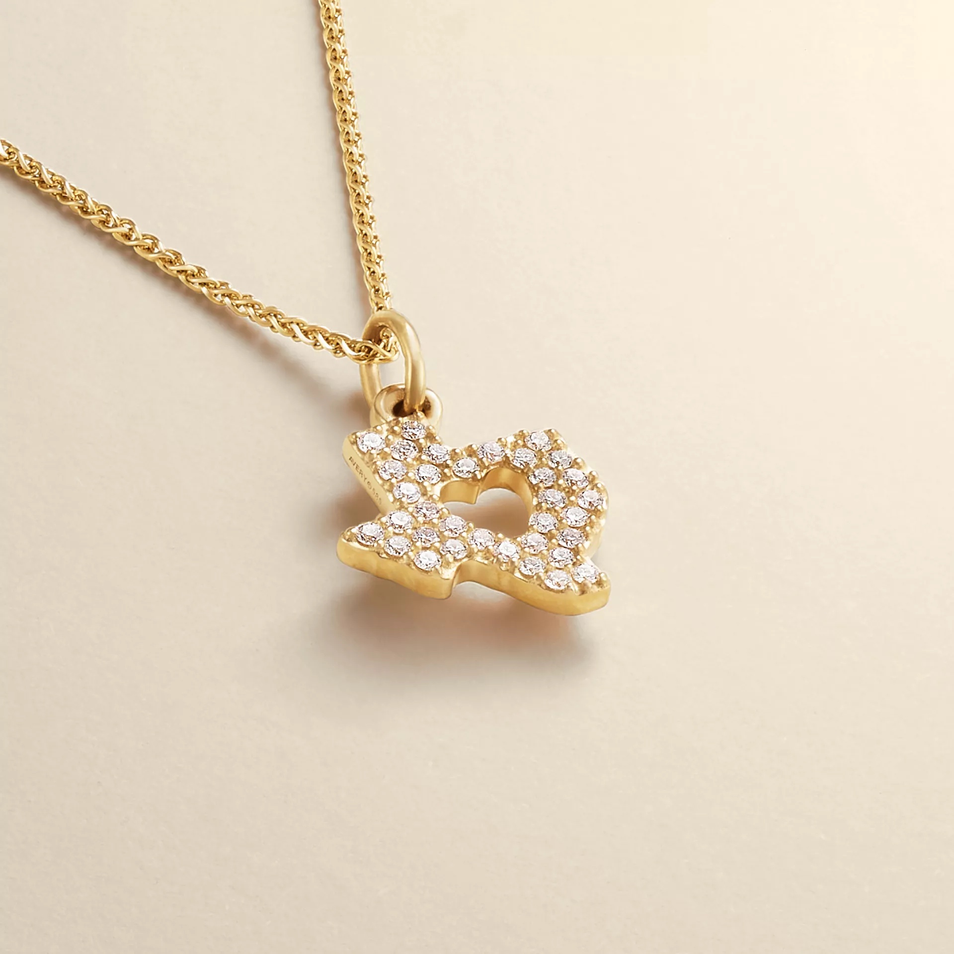 Pave Diamond Deep in the Heart of Texas Pendant - Image 2