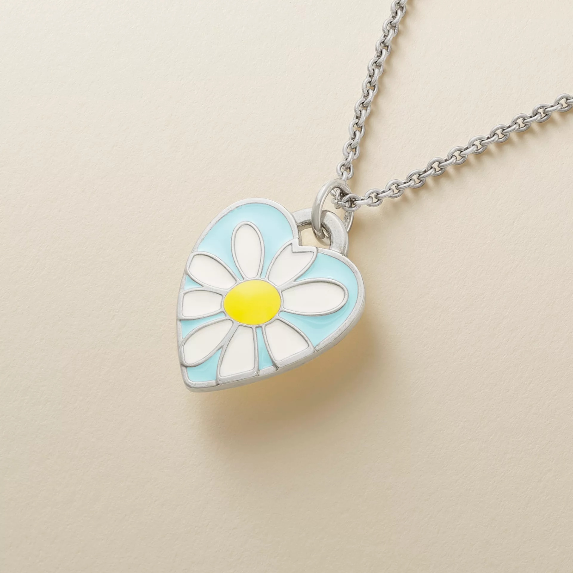 Enamel Daisy Heart Charm - Image 2