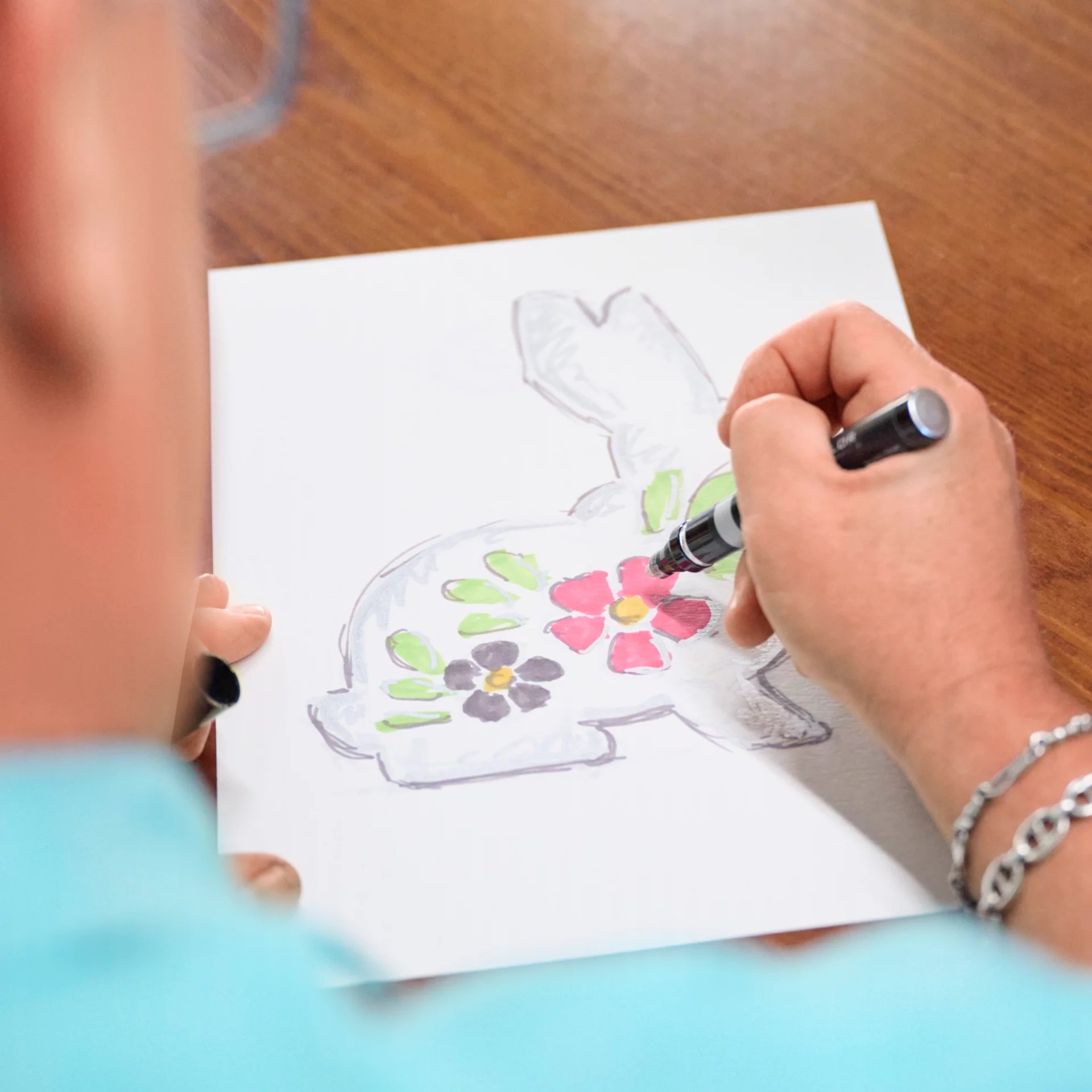 Enamel Floral Bunny Charm - Image 4