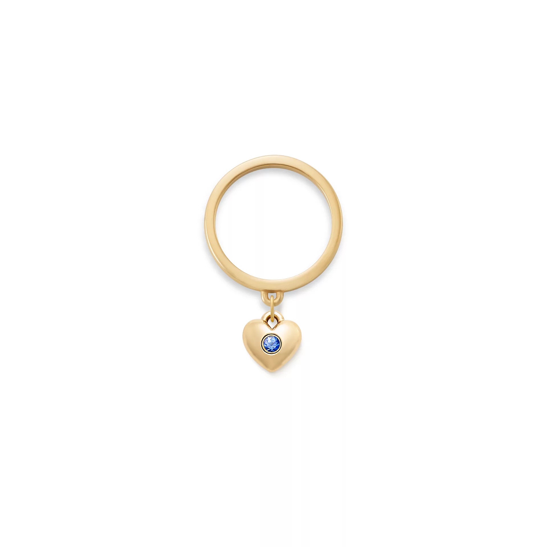 Keepsake Heart Birthstone Charm Dangle Ring