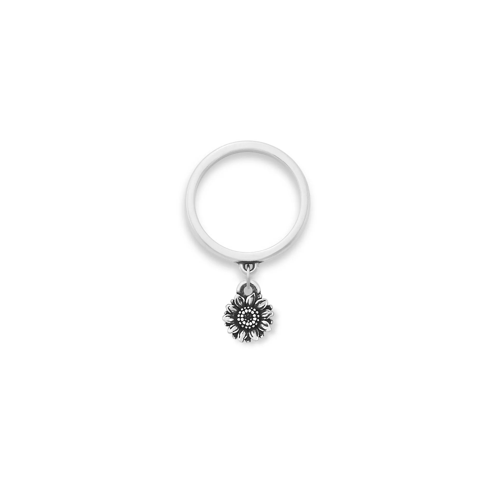 Mini Sunflower Charm Dangle Ring