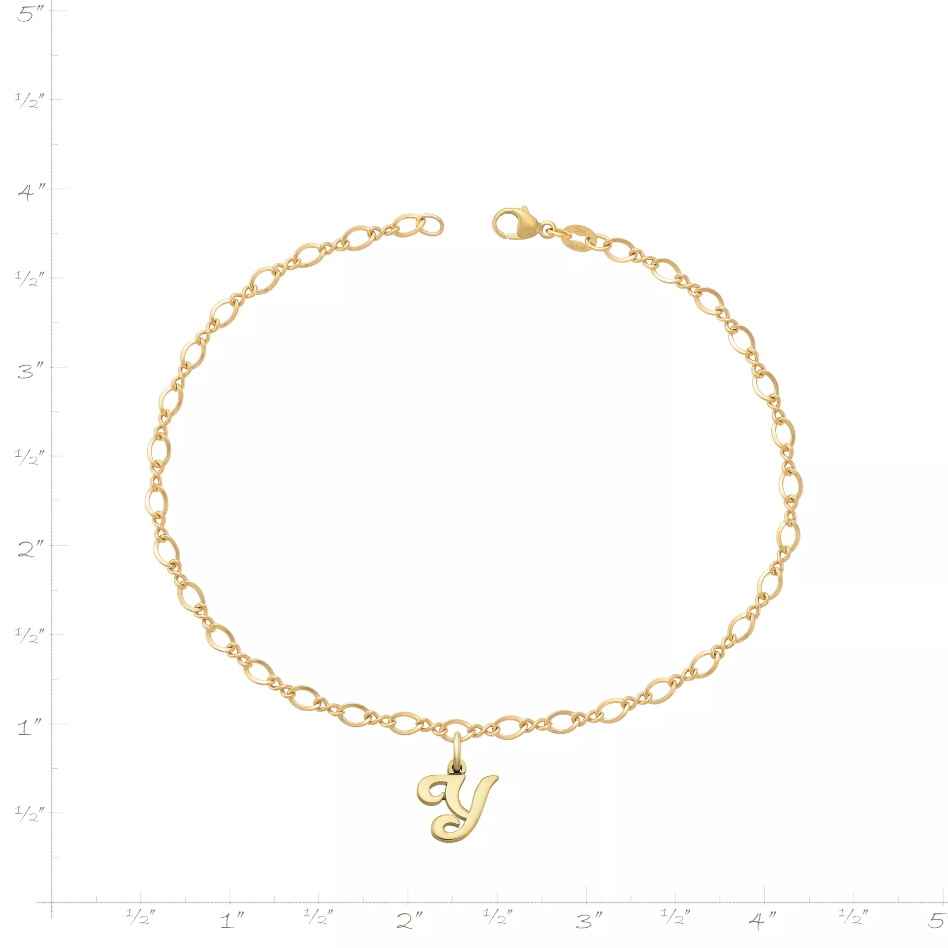 Small Script Initial Anklet - Image 3