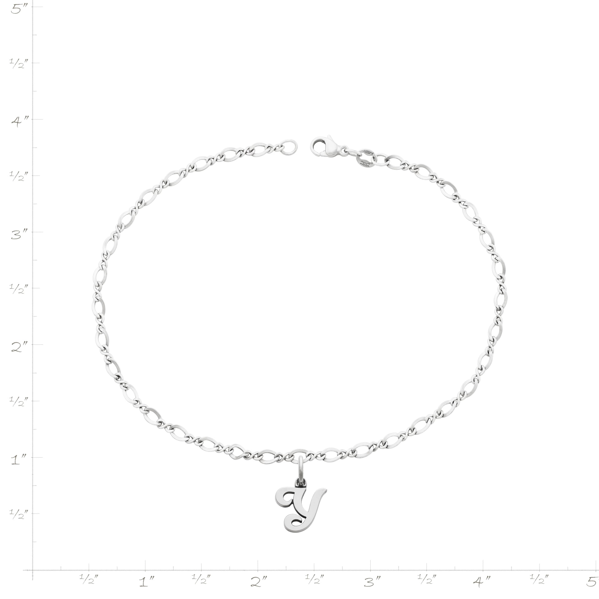 Small Script Initial Anklet - Image 3