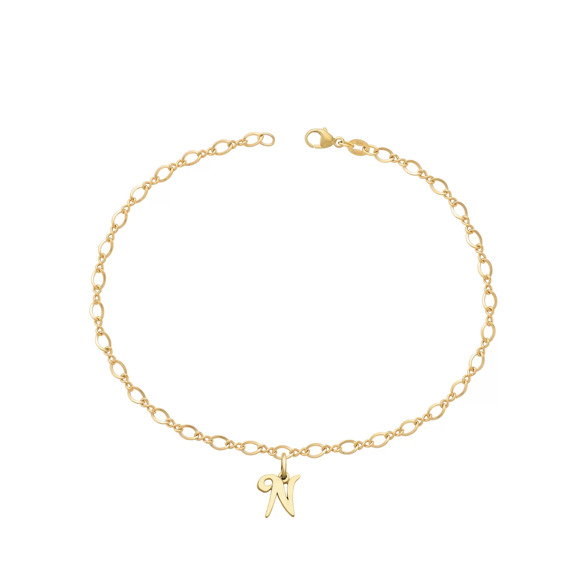 Small Script Initial Anklet