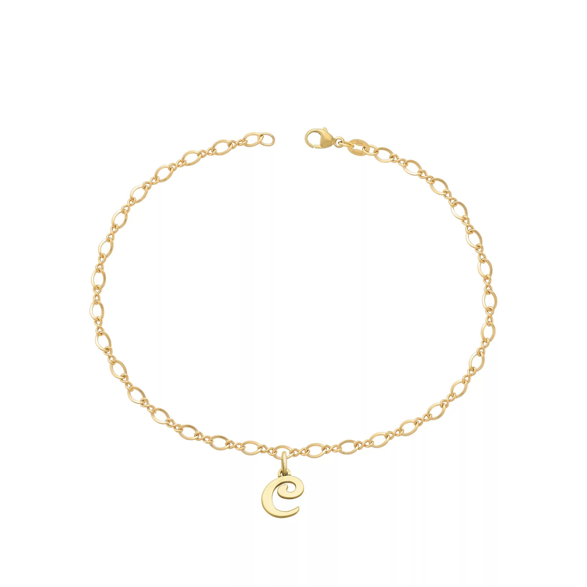 Small Script Initial Anklet