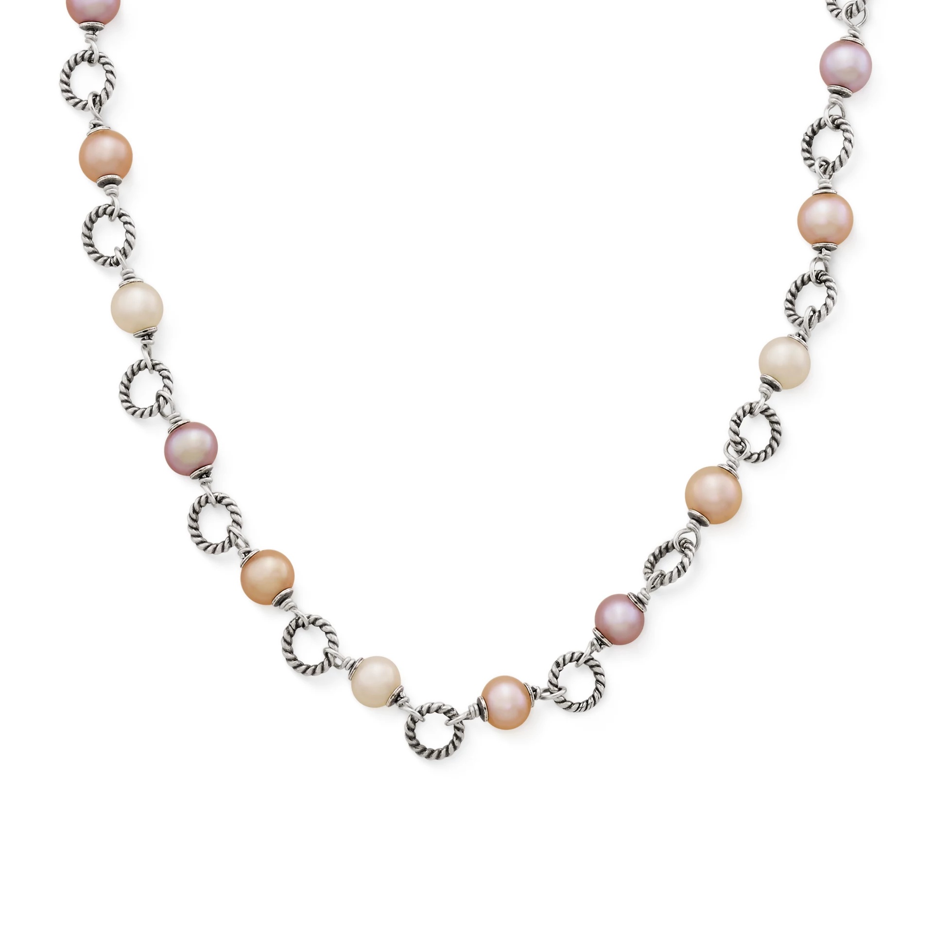 Twisted Wire Link Gemstone Necklace