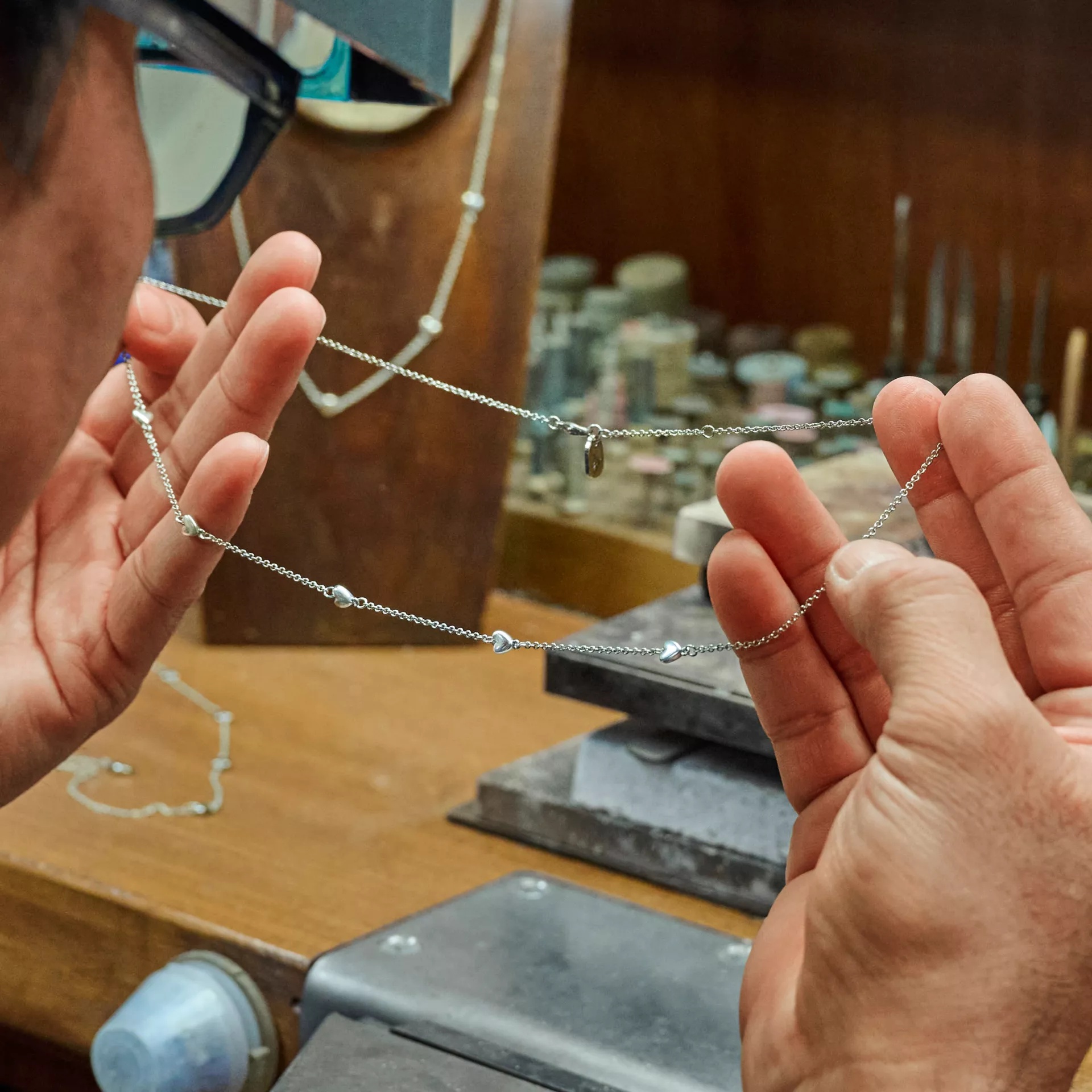 Delicate Hearts Station Necklace - Image 5