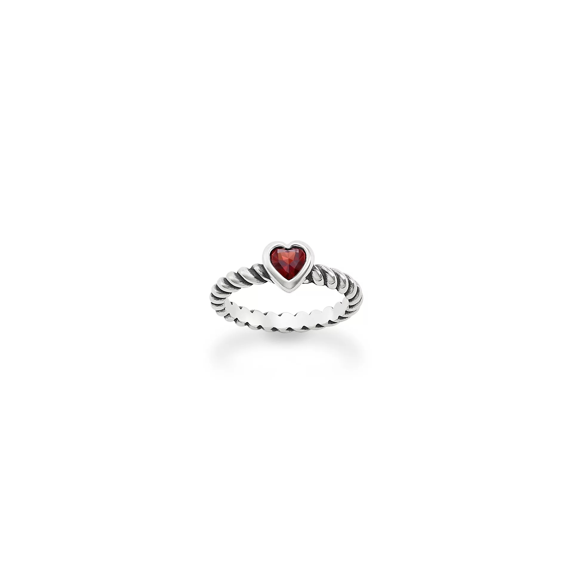 Gemstone Heart Twisted Wire Ring