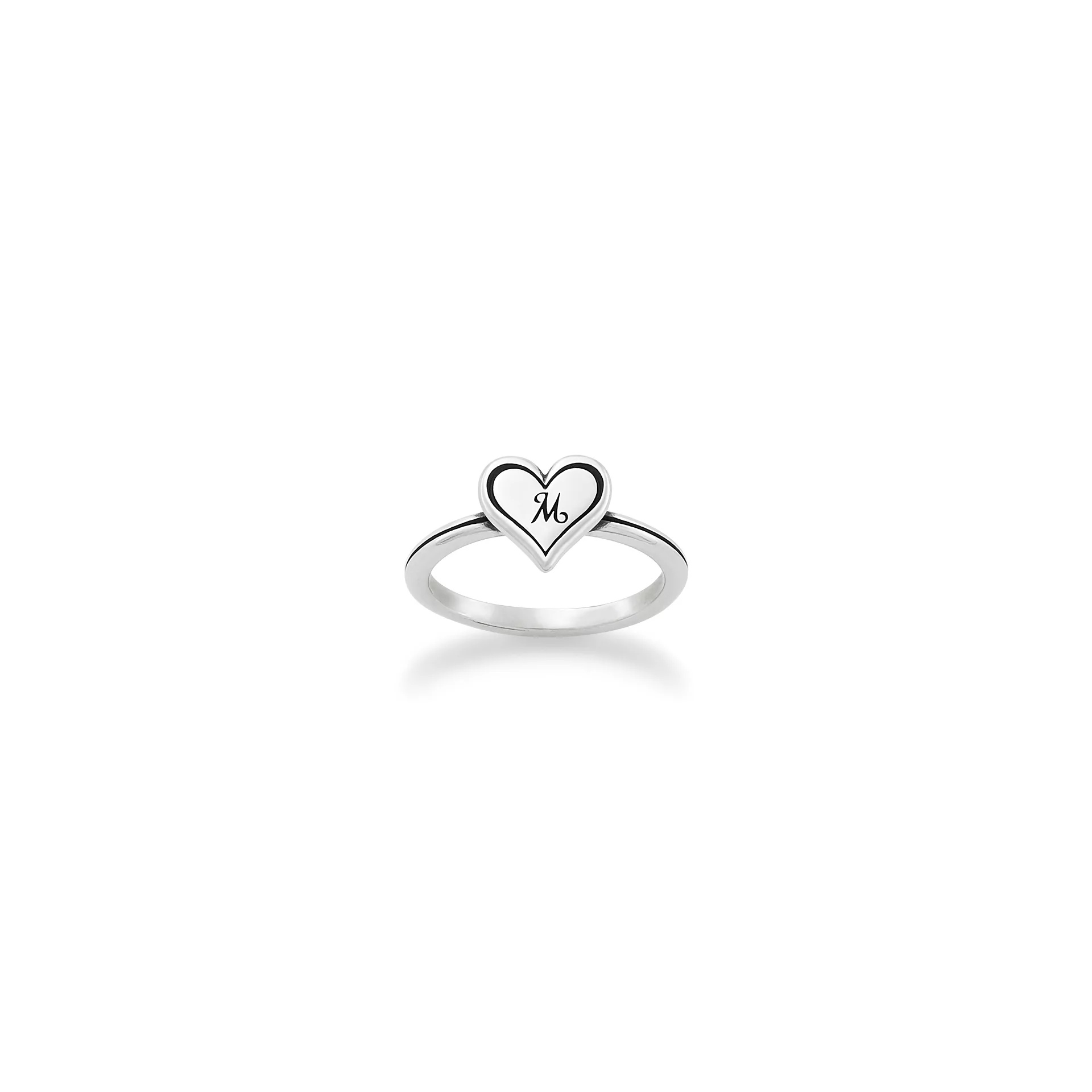 Delicate Heart Initial Ring