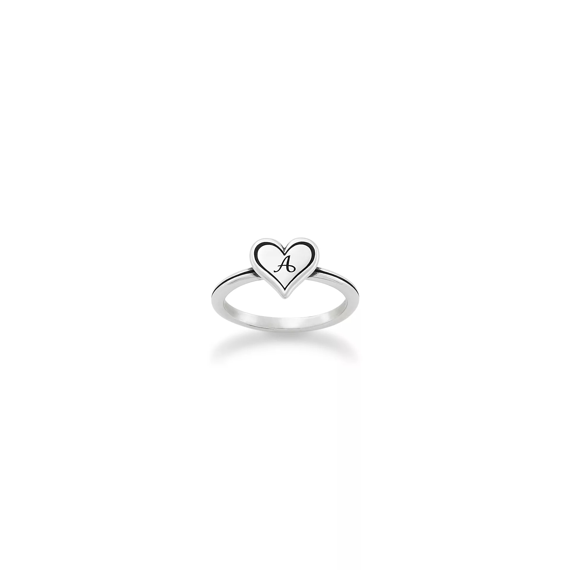 Delicate Heart Initial Ring