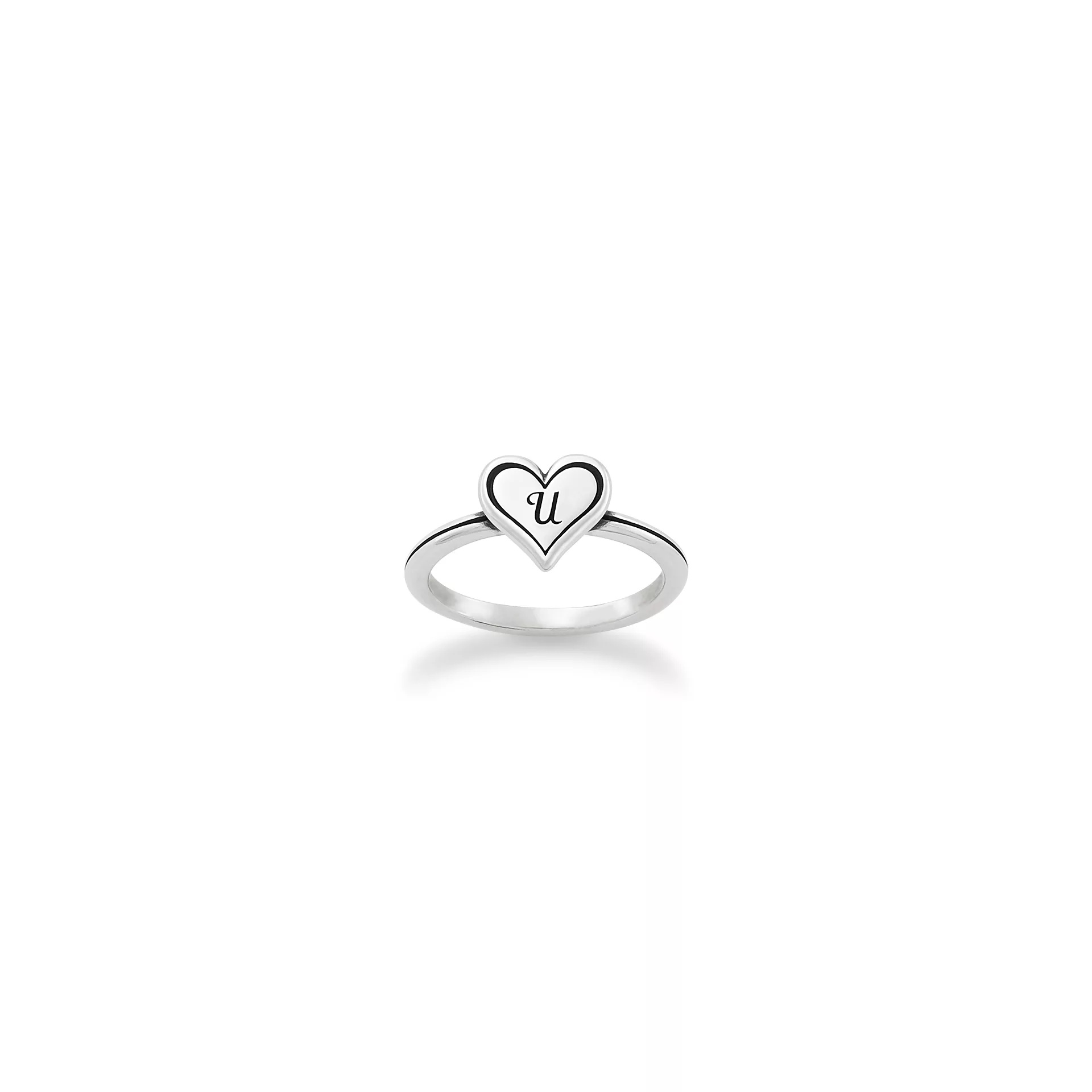 Delicate Heart Initial Ring