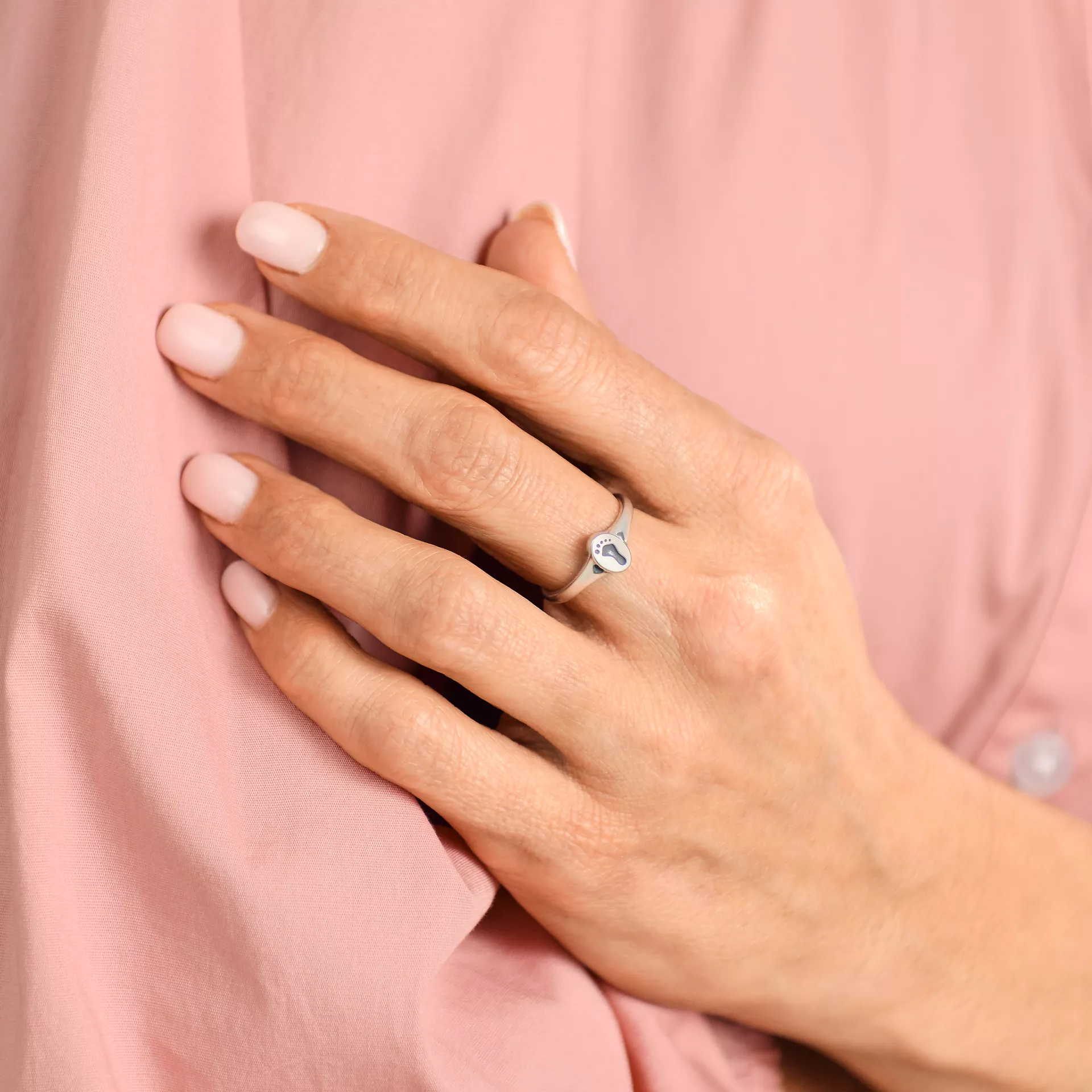 Footprint and Hearts Ring - Image 3